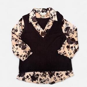 Vintage Fred David Floral Sweater